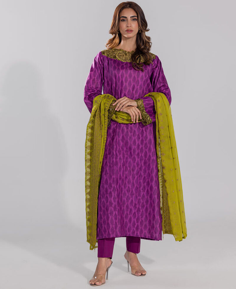 OMD Purple Printed Dress