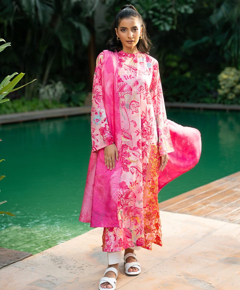 OMD Pink Printed Dress