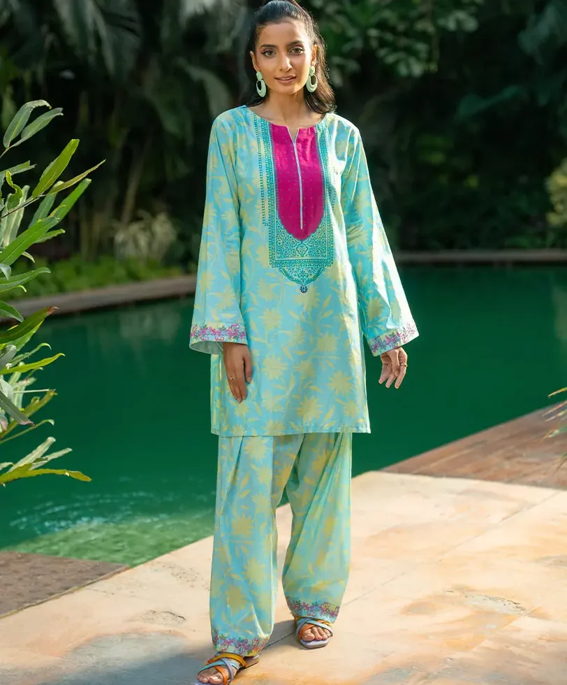 2 PCS OMD Printed Dress