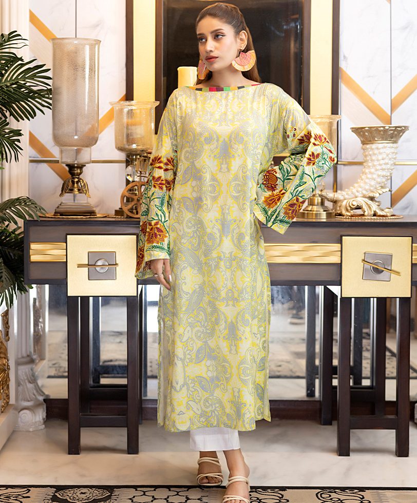 Tunique Jaune Fleurie