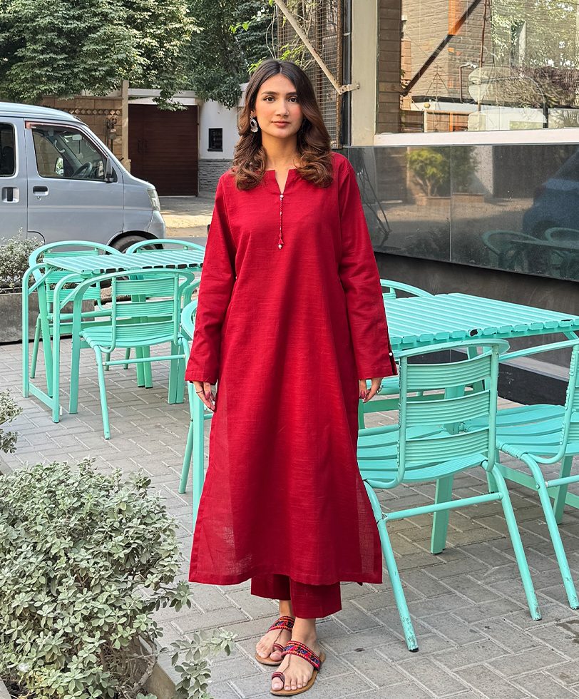 2 PCS SOLID Co' - Bordeaux Dress