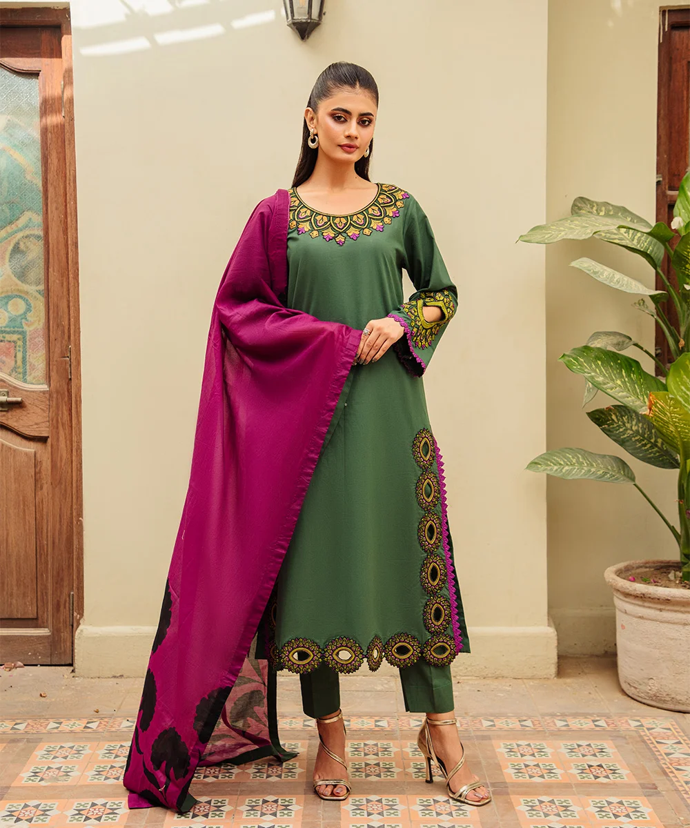 EID Co' Green Embroided - OMD Dress